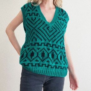 Vintage Boundary Waters Green Sweater Vest